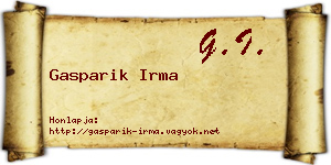 Gasparik Irma névjegykártya